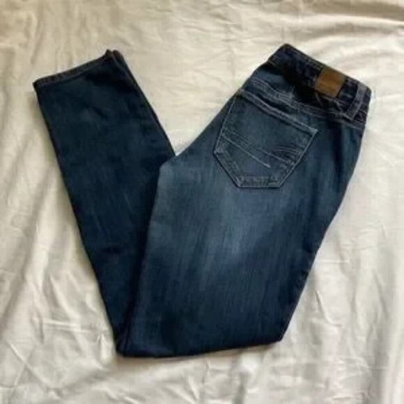 👖 American Eagle Super Skinny Jeans Dark Wash Blue Size 8 - Picture 3 of 11